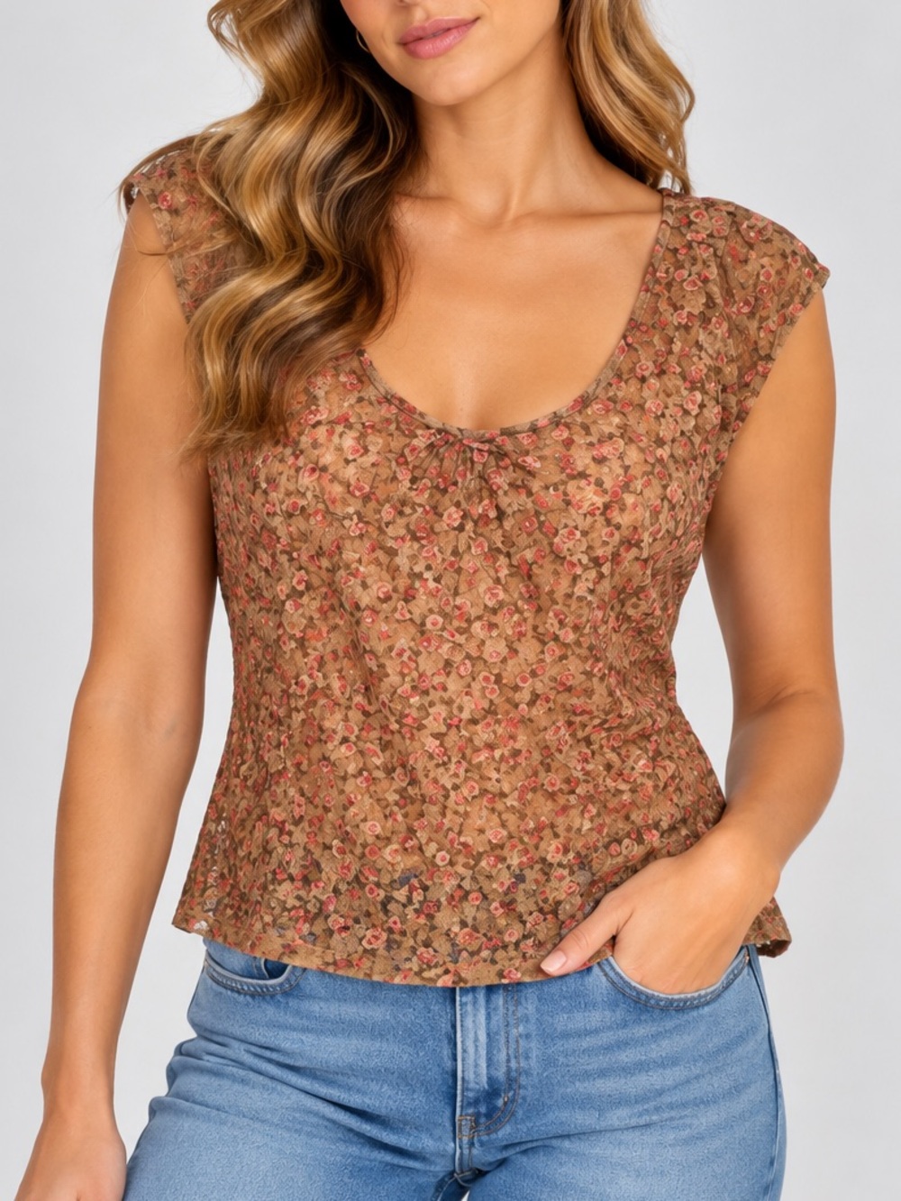 Gemini USA Floral Lace Top
